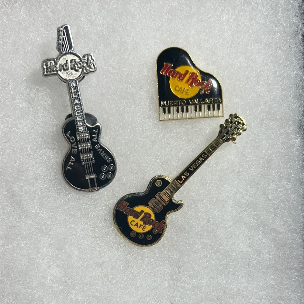 Hard Rock Café Guitar Piano Pins, All Access, Las Vegas, & Puerto Vallarta